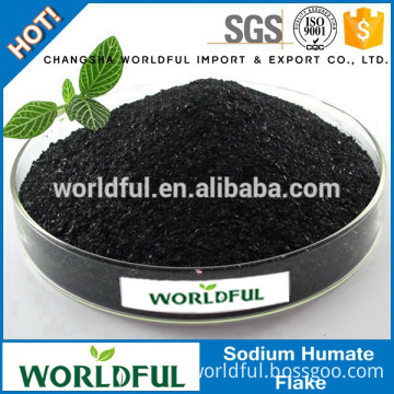 Good effect on anti-inflammatory and anti-ulcer sodium humate shiny flake for animal feed additive